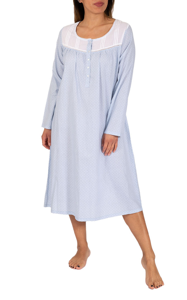 Long sleeve 100 online cotton nightgown