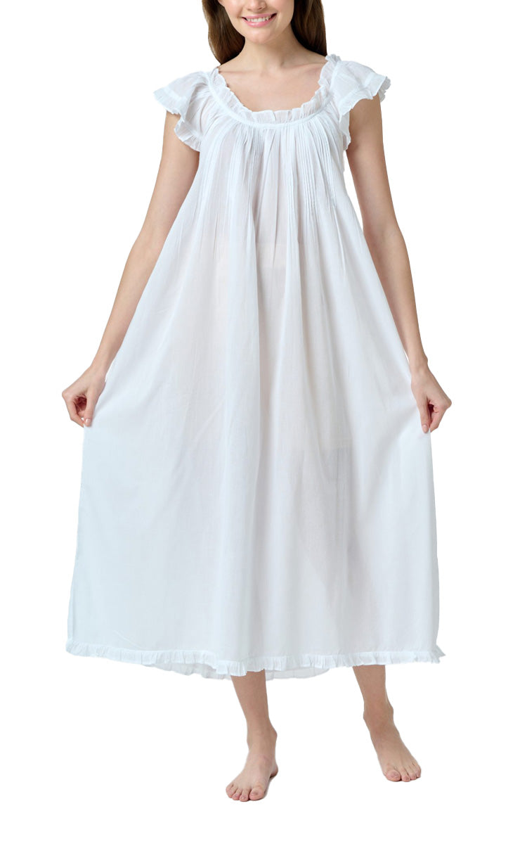 Arabella 100% Cotton Voile Nightgown with Cap Sleeve MD-87