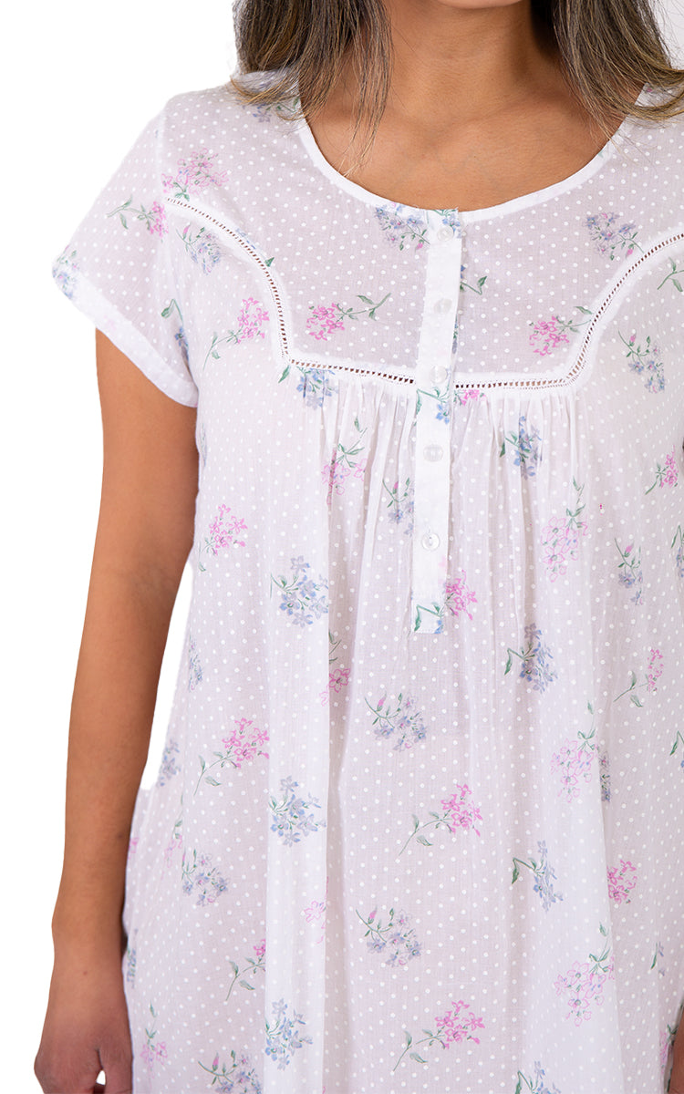 French Country Floral nightie for senior women. Buy online for Australia and New Zealand