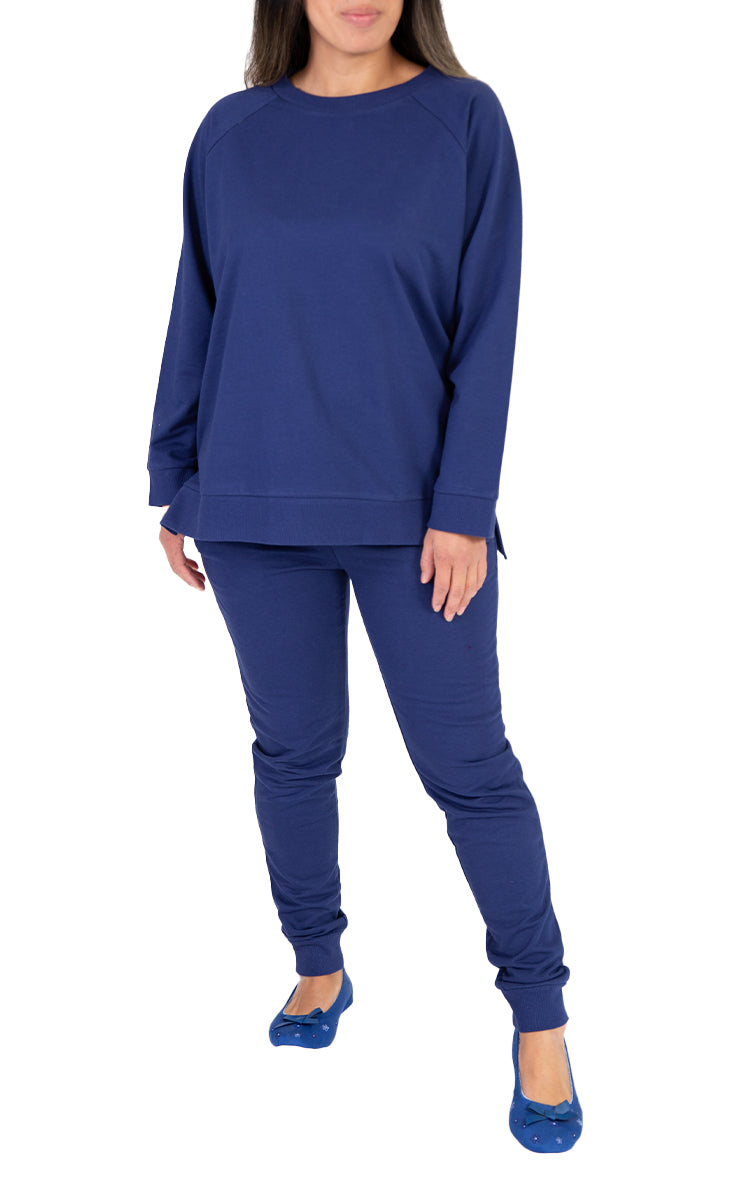 Love and Lustre cotton tracksuit in Navy sold online at natureswear for Australia and New Zealand