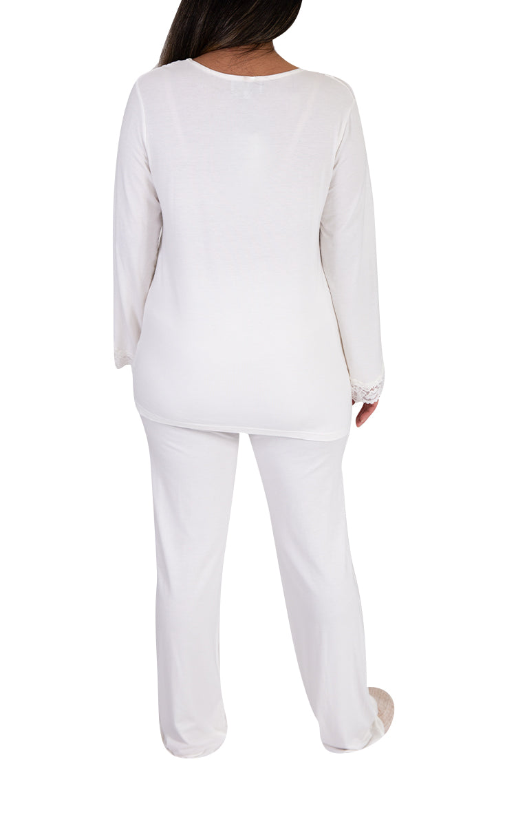 Beautiful ivory pyjamas made from bamboo and cotton from Victoria Linen Australia, Buy Online.