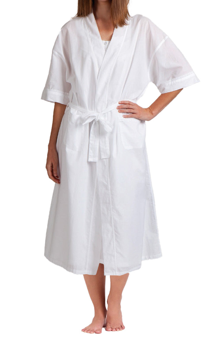 White Cotton Womens Robe Sold online at natureswear.com Australia and New Zealand