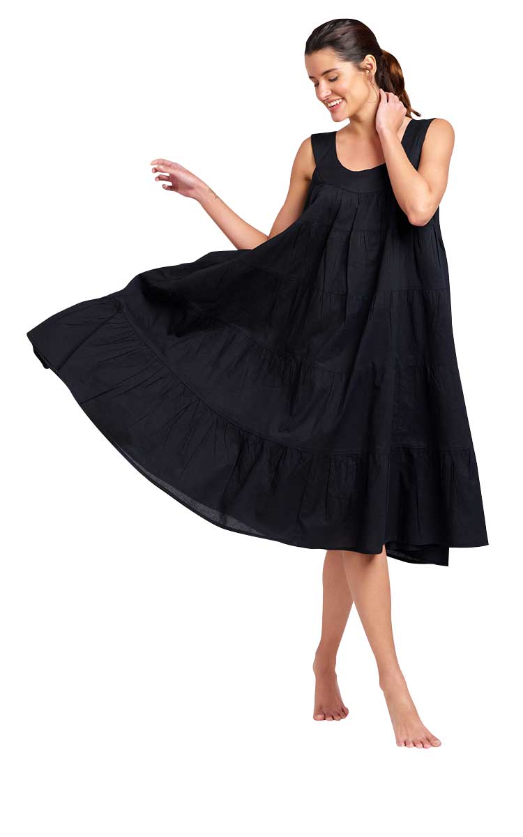 Black cotton sundress on sale